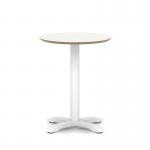 Brixworth 600mm Round Coffee Table White Top White Leg Cross Base Medium CB000040