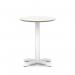 Brixworth 600mm Round Coffee Table White Top White Leg Cross Base Medium CB000040