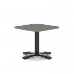 Brixworth 600mm Square Coffee Table Black Top Black Leg Cross Base Low CB000041
