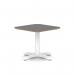Brixworth 600mm Square Coffee Table Black Top White Leg Cross Base Low CB000042