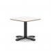 Brixworth 600mm Square Coffee Table White Top Black Leg Cross Base Low CB000043
