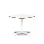Brixworth 600mm Square Coffee Table White Top White Leg Cross Base Low CB000044