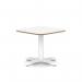 Brixworth 600mm Square Coffee Table White Top White Leg Cross Base Low CB000044