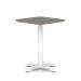 Brixworth 600mm Square Coffee Table Black Top White Leg Cross Base Medium CB000046