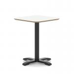 Brixworth 600mm Square Coffee Table White Top Black Leg Cross Base Medium CB000047
