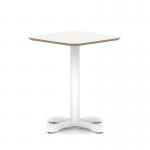 Brixworth 600mm Square Coffee Table White Top White Leg Cross Base Medium CB000048