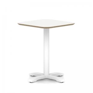 Brixworth 600mm Square Coffee Table White Top White Leg Cross Base