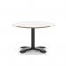 Brixworth 800mm Round Coffee Table White Top Black Leg Cross Base Low CB000051