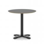 Brixworth 800mm Round Coffee Table Black Top Black Leg Cross Base Medium CB000053