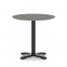 Brixworth 800mm Round Coffee Table Black Top Black Leg Cross Base Medium CB000053