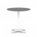 Brixworth 800mm Round Coffee Table Black Top White Leg Cross Base Medium CB000054