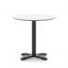 Brixworth 800mm Round Coffee Table White Top Black Leg Cross Base Medium CB000055