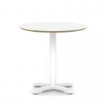Brixworth 800mm Round Coffee Table White Top White Leg Cross Base Medium CB000056