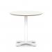 Brixworth 800mm Round Coffee Table White Top White Leg Cross Base Medium CB000056