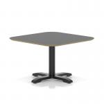 Brixworth 800mm Square Coffee Table Black Top Black Leg Cross Base Low CB000057