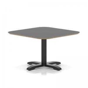Brixworth 800mm Square Coffee Table Black Top Black Leg Cross Base Low