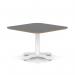 Brixworth 800mm Square Coffee Table Black Top White Leg Cross Base Low CB000058