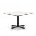 Brixworth 800mm Square Coffee Table White Top Black Leg Cross Base Low CB000059