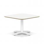 Brixworth 800mm Square Coffee Table White Top White Leg Cross Base Low CB000060