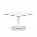 Brixworth 800mm Square Coffee Table White Top White Leg Cross Base Low CB000060