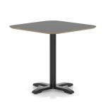 Brixworth 800mm Square Coffee Table Black Top Black Leg Cross Base Medium CB000061