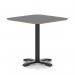 Brixworth 800mm Square Coffee Table Black Top Black Leg Cross Base Medium CB000061