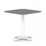Brixworth 800mm Square Coffee Table Black Top White Leg Cross Base Medium CB000062
