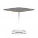 Brixworth 800mm Square Coffee Table Black Top White Leg Cross Base Medium CB000062