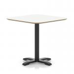 Brixworth 800mm Square Coffee Table White Top Black Leg Cross Base Medium CB000063