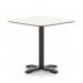 Brixworth 800mm Square Coffee Table White Top Black Leg Cross Base Medium CB000063