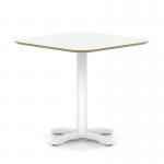 Brixworth 800mm Square Coffee Table White Top White Leg Cross Base Medium CB000064