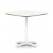 Brixworth 800mm Square Coffee Table White Top White Leg Cross Base Medium CB000064