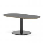 Brixworth 1200mm Oblong Coffee Table Black Top Black Leg Disc Base Low CB000065
