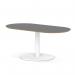Brixworth 1200mm Oblong Coffee Table Black Top White Leg Disc Base Low CB000066