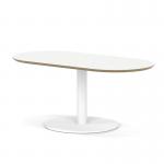 Brixworth 1200mm Oblong Coffee Table White Top White Leg Disc Base Low CB000068