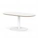 Brixworth 1200mm Oblong Coffee Table White Top White Leg Disc Base Low CB000068