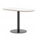 Brixworth 1200mm Oblong Coffee Table White Top Black Leg Disc Base Medium CB000071