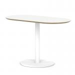 Brixworth 1200mm Oblong Coffee Table White Top White Leg Disc Base Medium CB000072