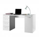 Mordano 1400cm Wide Desk + 4 Drawers and Door White Gloss CF000018