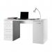 Mordano 1400cm Wide Desk + 4 Drawers and Door White Gloss CF000018