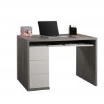 Mordano 1100cm Wide Desk + 3 Drawers Slate/White Gloss CF000024