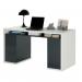 Mordano 1400cm Wide Desk + 3 Drawers + Door Matt White/Charcoal Gloss CF000026