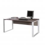 Denno 1700cm Wide Desk With White Hoop Legs Truffle Oak/White Gloss CF000028