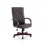 Chesterfield Executive Chair With Arms Brown Leather EX000003