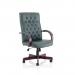 Chesterfield Executive Chair With Arms Green Leather EX000006