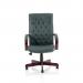 Chesterfield Executive Chair With Arms Green Leather EX000006