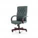 Chesterfield Executive Chair With Arms Green Leather EX000006