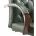 Chesterfield Executive Chair With Arms Green Leather EX000006