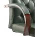 Chesterfield Executive Chair Green Leather With Arms EX000006