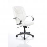 Galloway Executive Chair White Leather With Arms EX000033